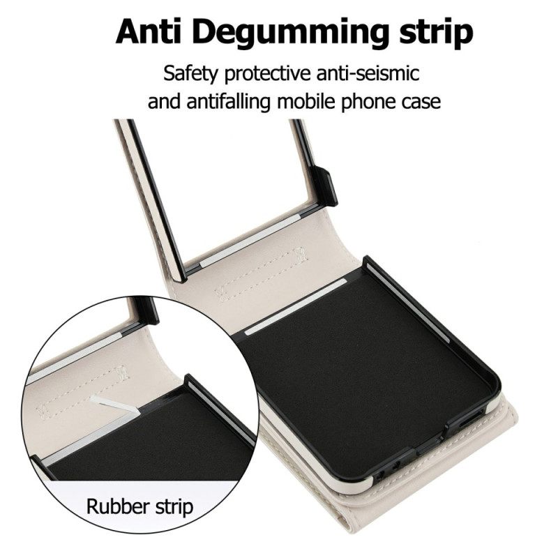 Κάλυμμα Samsung Galaxy Z Flip 7 Καπιτονέ Πορτοφόλι Και Λουράκι Σιλικόνης