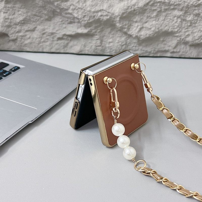 Κάλυμμα Samsung Galaxy Z Flip 7 Μαγνητικό Λουράκι Με Γούρι