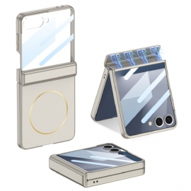 Κάλυμμα Samsung Galaxy Z Flip 7 Με Μαγνητικό Εξάρτημα Προστατευτικό Μεντεσέ Και Λογότυπο Gkk Σιλικόνης