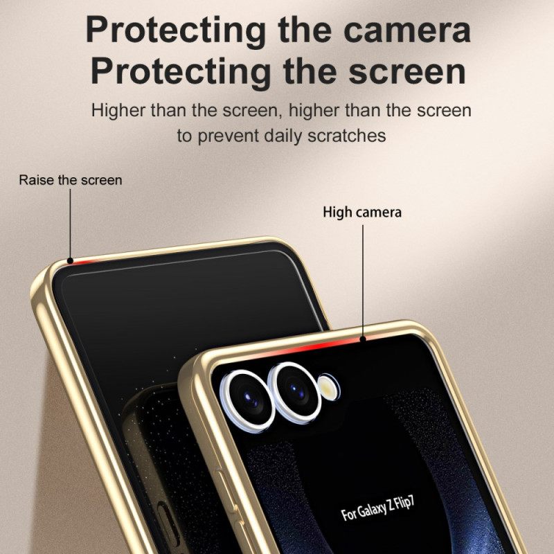 Κάλυμμα Samsung Galaxy Z Flip 7 Μεταλλικό Χείλος Με Προστατευτικό Οθόνης