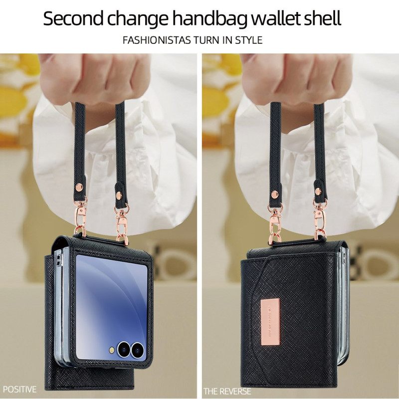 Κάλυμμα Samsung Galaxy Z Flip 7 Πορτοφόλι & Λουράκι