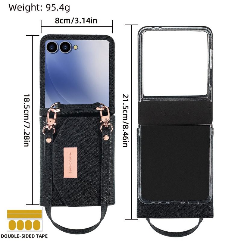 Κάλυμμα Samsung Galaxy Z Flip 7 Πορτοφόλι & Λουράκι