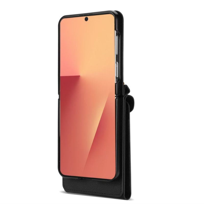 Κάλυμμα Samsung Galaxy Z Flip 7 Πορτοφόλι Με Φερμουάρ & Λουράκι Ώμου Σιλικόνης