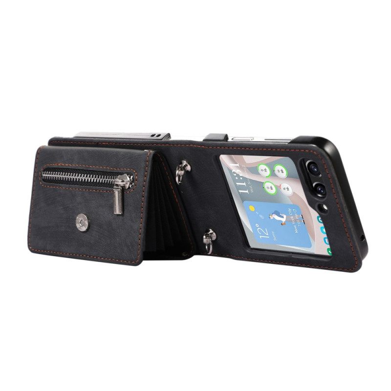 Κάλυμμα Samsung Galaxy Z Flip 7 Πορτοφόλι Με Κορδόνι Και Ιμάντα Ώμου