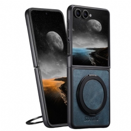 Κάλυμμα Samsung Galaxy Z Flip 7 Συμβατό Με Magsafe Δερμάτινο Εφέ Θήκη Δαχτυλιδιών Suteni