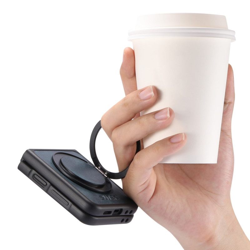 Κάλυμμα Samsung Galaxy Z Flip 7 Συμβατό Με Magsafe Δερμάτινο Εφέ Θήκη Δαχτυλιδιών Suteni