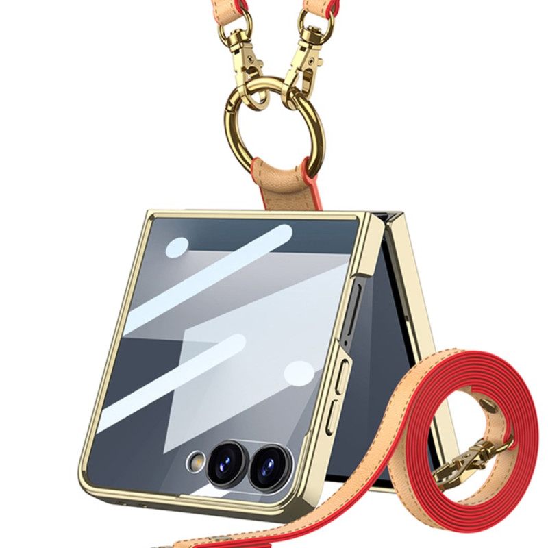 Κάλυμμα Samsung Galaxy Z Flip 7 Θήκη Για Δαχτυλίδι Και Αποσπώμενο Λουράκι Ώμου