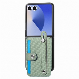 Κάλυμμα Samsung Galaxy Z Flip 7 Θήκη Για Κάρτες Από Ανθρακονήματα Σιλικόνης