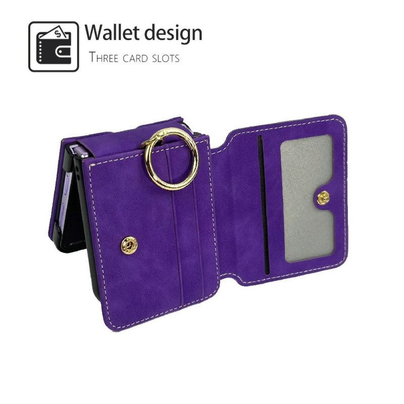 Κάλυμμα Samsung Galaxy Z Flip 7 Θήκη Καρτών Και Αποσπώμενη Αλυσίδα