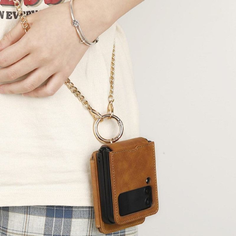 Κάλυμμα Samsung Galaxy Z Flip 7 Θήκη Καρτών Και Αποσπώμενη Αλυσίδα