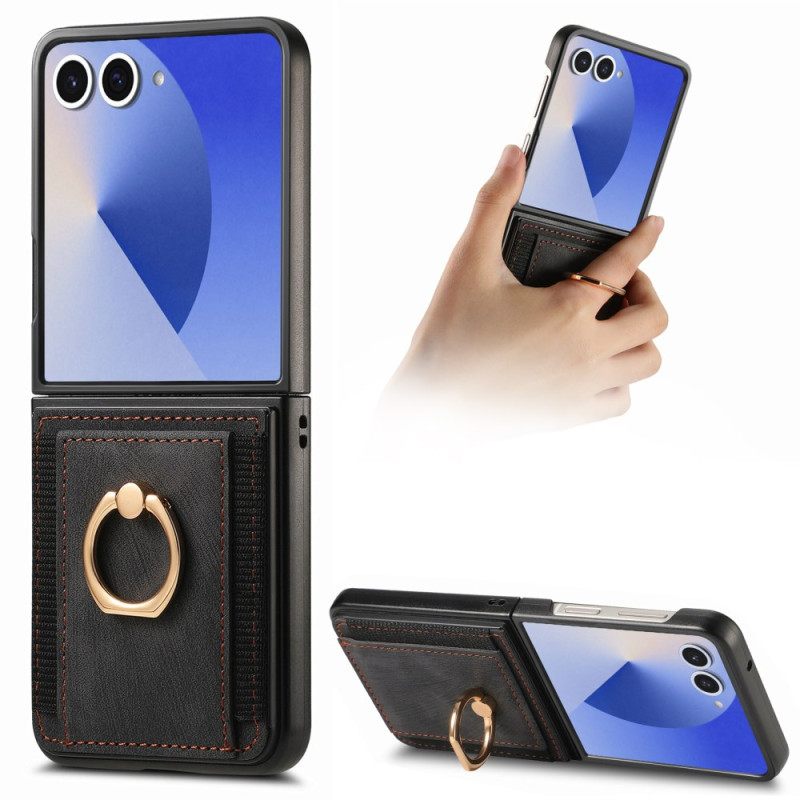 Κάλυμμα Samsung Galaxy Z Flip 7 Θήκη Καρτών Και Βάση Σιλικόνης