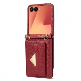 Κάλυμμα Samsung Galaxy Z Flip 7 Θήκη Καρτών Και Ιμάντας Καρπού Σιλικόνης