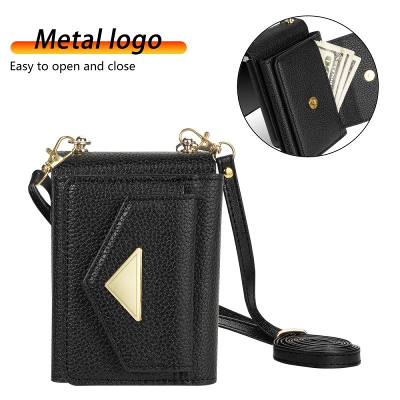 Κάλυμμα Samsung Galaxy Z Flip 7 Θήκη Καρτών Και Ιμάντας Καρπού Σιλικόνης