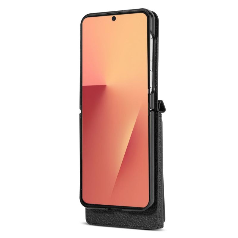 Κάλυμμα Samsung Galaxy Z Flip 7 Θήκη Καρτών Και Ιμάντας Καρπού Σιλικόνης