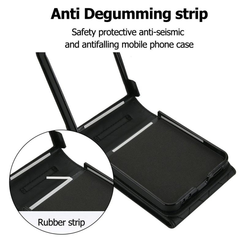 Κάλυμμα Samsung Galaxy Z Flip 7 Θήκη Καρτών Και Λουράκι Με Μπλοκάρισμα Rfid Σιλικόνης