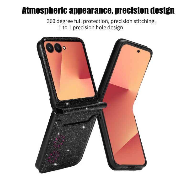 Κάλυμμα Samsung Galaxy Z Flip 7 Θήκη Καρτών Με Γκλίτερ