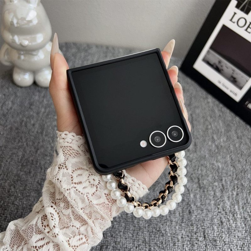 Κάλυμμα Samsung Galaxy Z Flip 7 Χαμογελαστή Λαγουδάκι Με Βραχιόλι Σιλικόνης