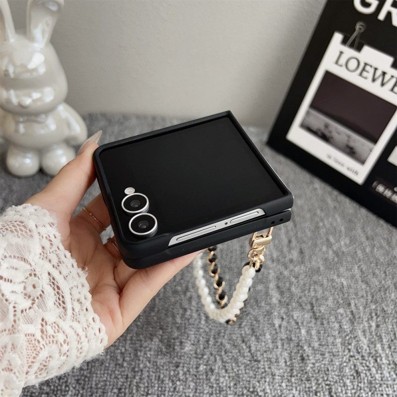 Κάλυμμα Samsung Galaxy Z Flip 7 Χαμογελαστή Λαγουδάκι Με Βραχιόλι Σιλικόνης