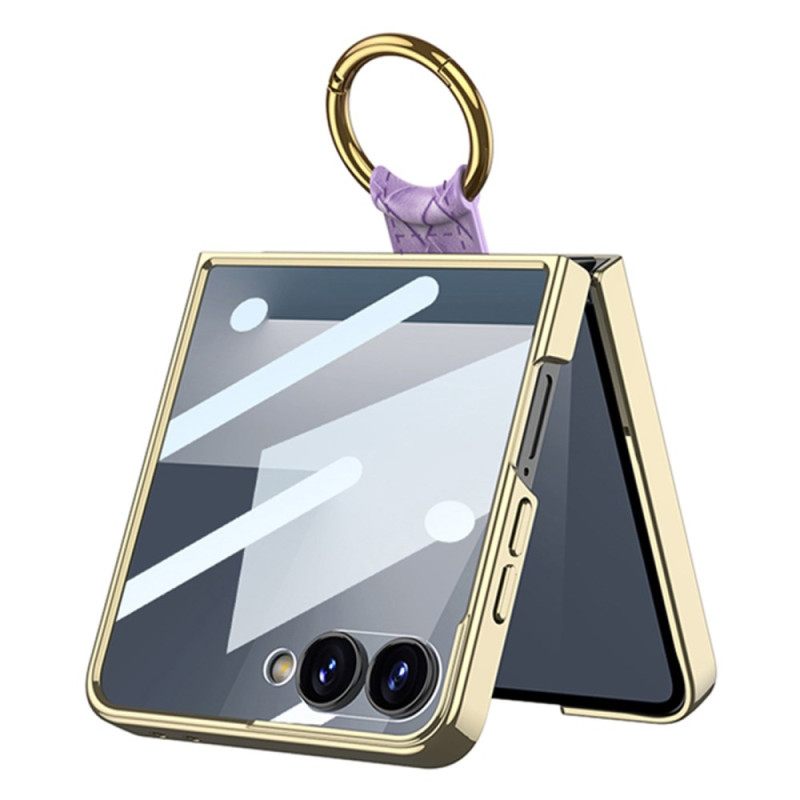 Κάλυμμα Samsung Galaxy Z Flip 7 Υφασμάτινη Υφή Με Θήκη Για Δαχτυλίδι