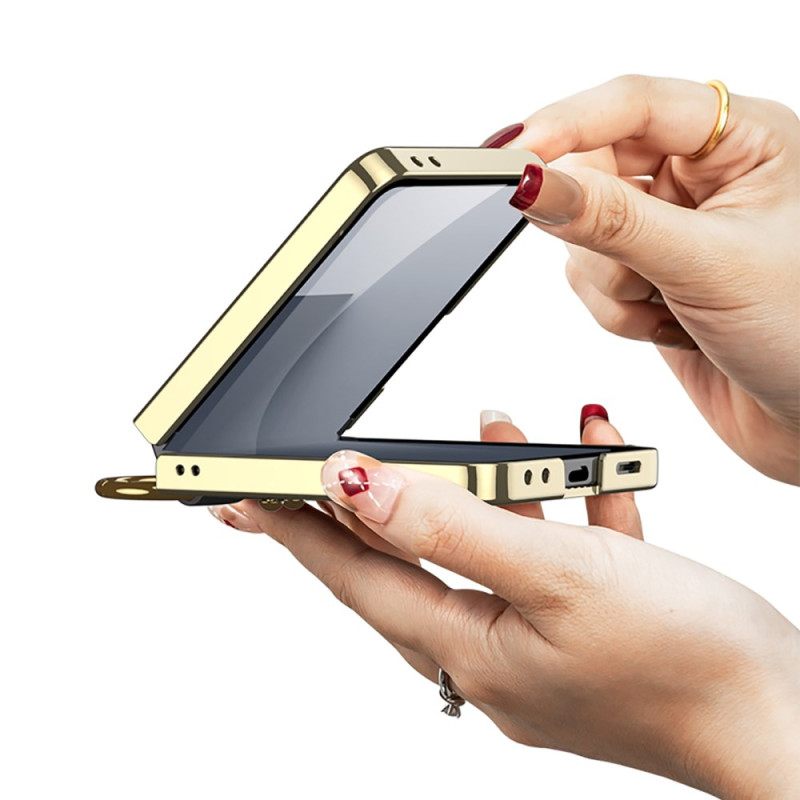 Κάλυμμα Samsung Galaxy Z Flip 7 Υφασμάτινη Υφή Με Θήκη Για Δαχτυλίδι