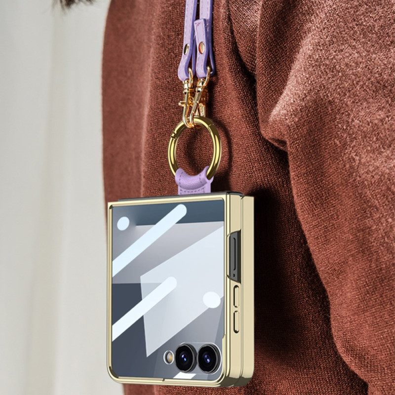 Κάλυμμα Samsung Galaxy Z Flip 7 Υφασμάτινη Υφή Με Θήκη Για Δαχτυλίδι