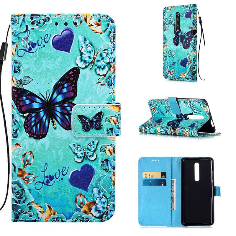 Κάλυμμα Xiaomi Mi 9T / Mi 9T Pro με κορδονι Love Butterflies Strappy