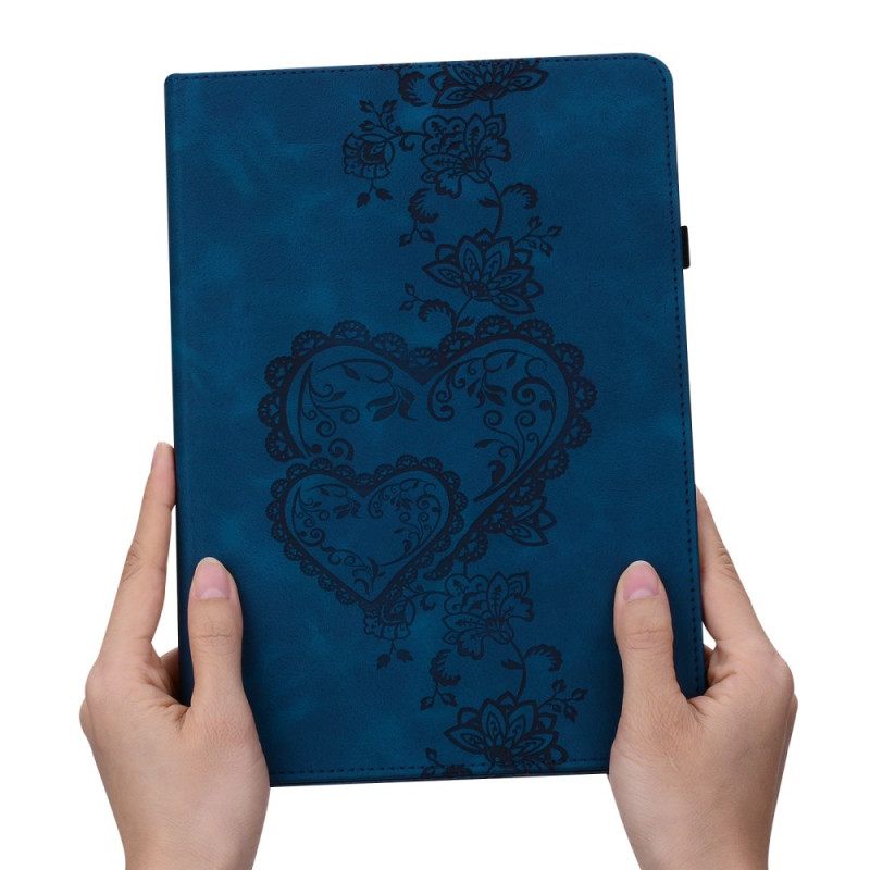 Δερμάτινη Θήκη Κινητού Samsung Galaxy Tab S10 Plus Θήκες Κινητών Καρδιές Με Εφέ Σουέτ