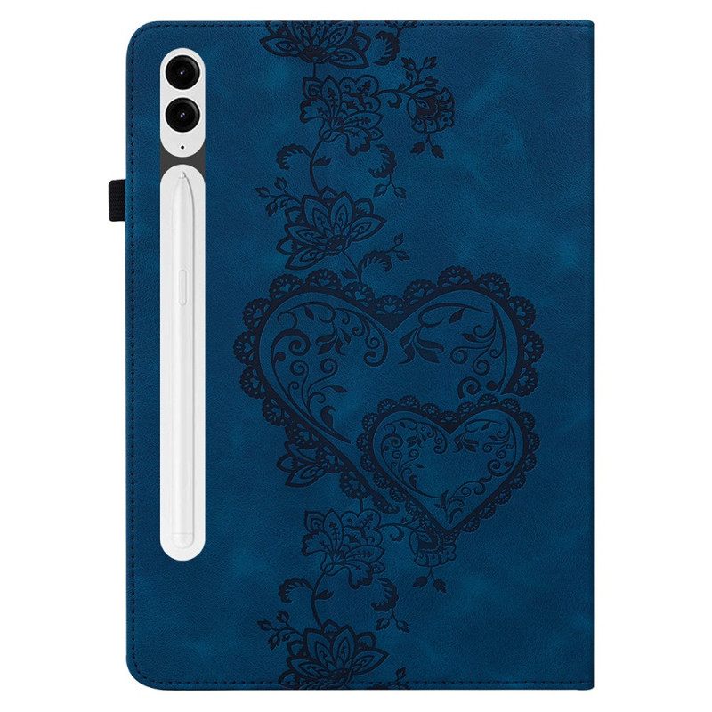 Δερμάτινη Θήκη Κινητού Samsung Galaxy Tab S10 Plus Θήκες Κινητών Καρδιές Με Εφέ Σουέτ