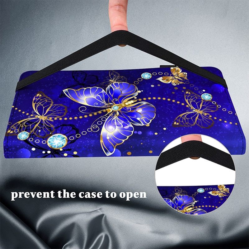 Δερματινη Θηκη Samsung Galaxy Tab S10 Plus Διαμαντένια Πεταλούδα Σιλικόνης