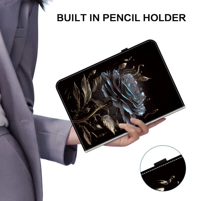 Δερματινη Θηκη Samsung Galaxy Tab S10 Plus Μαύρο Τριαντάφυλλο