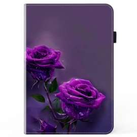 Δερματινη Θηκη Samsung Galaxy Tab S10 Plus Μωβ Τριαντάφυλλα