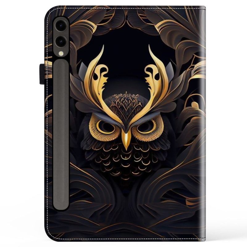 Δερματινη Θηκη Samsung Galaxy Tab S10 Plus Χρυσή Κουκουβάγια Σιλικόνης