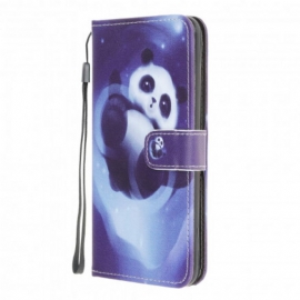δερματινη θηκη Samsung Galaxy A22 4G με κορδονι Panda Space Strap