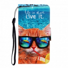 Κάλυμμα Samsung Galaxy A22 4G με κορδονι Cat Live It Strappy
