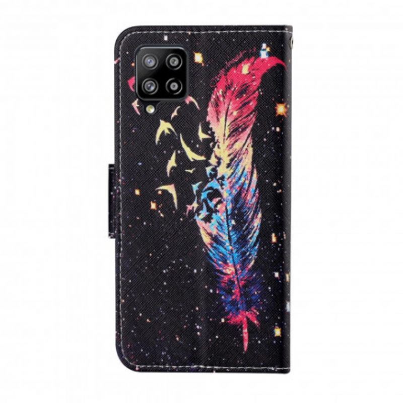 Κάλυμμα Samsung Galaxy A22 4G με κορδονι Χρωματιστό Φτερό Με Λουράκι