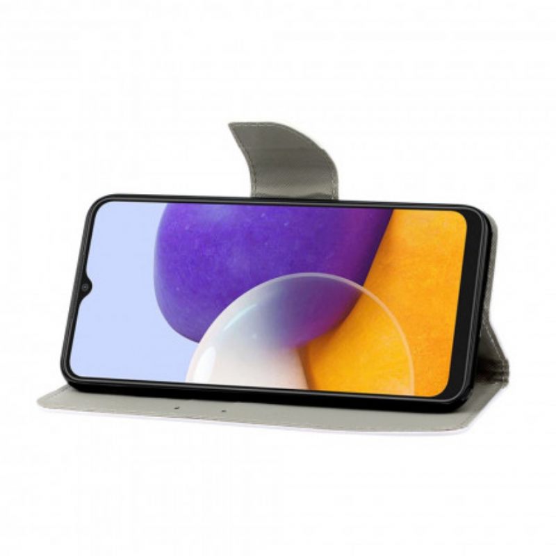 Κάλυμμα Samsung Galaxy A22 4G με κορδονι Χρωματιστό Φτερό Με Λουράκι