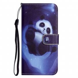 δερματινη θηκη OnePlus 10T 5G με κορδονι Strappy Space Panda