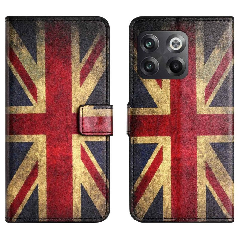 δερματινη θηκη OnePlus 10T 5G Vintage Αγγλική Σημαία