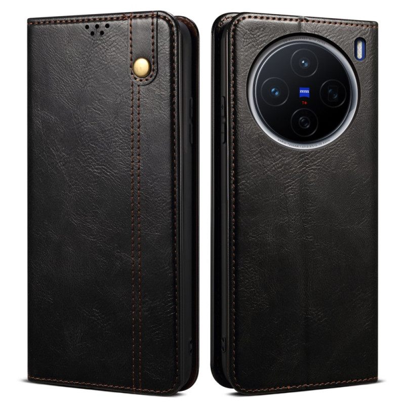 Δερματινη Θηκη Vivo X200 Κερωμένο Δέρμα Από Τεχνητό Γυαλί