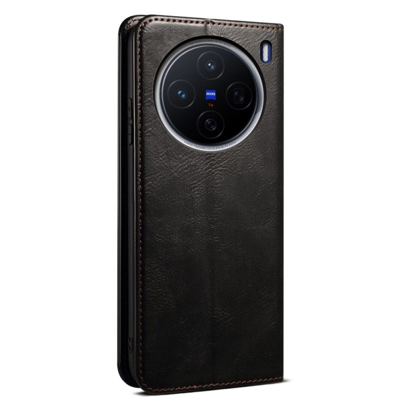 Δερματινη Θηκη Vivo X200 Κερωμένο Δέρμα Από Τεχνητό Γυαλί