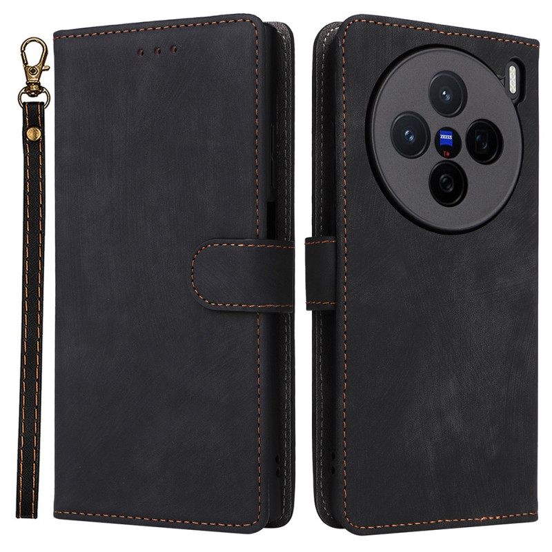 Δερματινη Θηκη Vivo X200 Σουέτ Με Λουρί