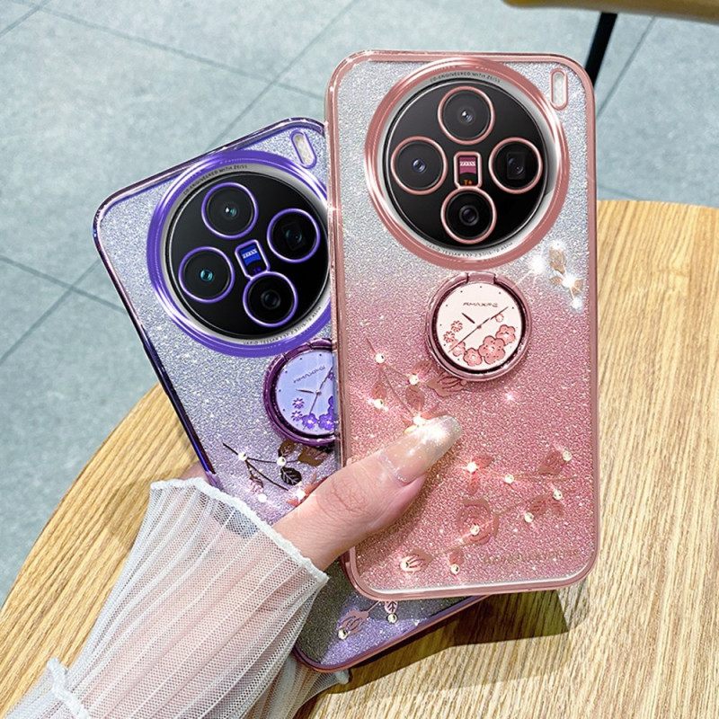 Κάλυμμα Vivo X200 Βάση Λουλουδιών Με Γκλίτερ