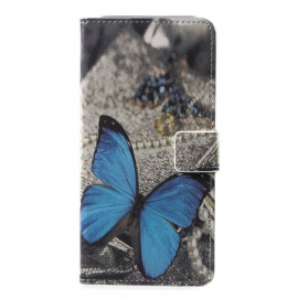 δερματινη θηκη Samsung Galaxy A6 Μπλε Πεταλούδα