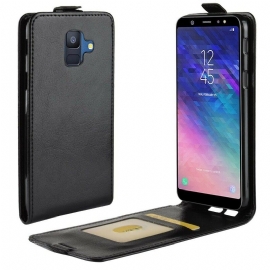 Κάλυμμα Samsung Galaxy A6 Θήκη Flip Πτυσσόμενο Εφέ Δέρματος
