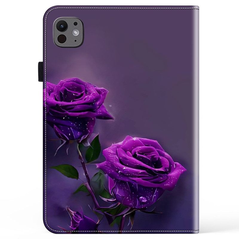 Δερματινη Θηκη iPad Pro 13 (2025) Μωβ Τριαντάφυλλα