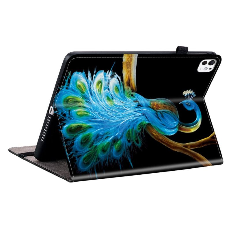 Δερματινη Θηκη iPad Pro 13 (2025) Σχέδιο Παγωνιού Σιλικόνης