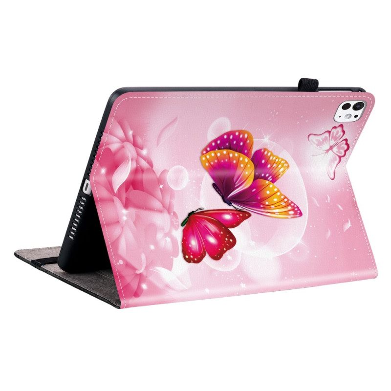 Δερμάτινη Θήκη Κινητού iPad Pro 13 (2025) Θήκες Κινητών Ροζ Πεταλούδες
