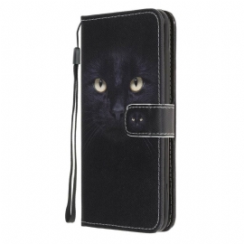 Κάλυμμα Samsung Galaxy Note 20 με κορδονι Μαύρα Γατίσια Μάτια Με Λουράκι