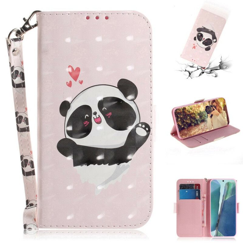 Κάλυμμα Samsung Galaxy Note 20 με κορδονι Panda Love With Strap