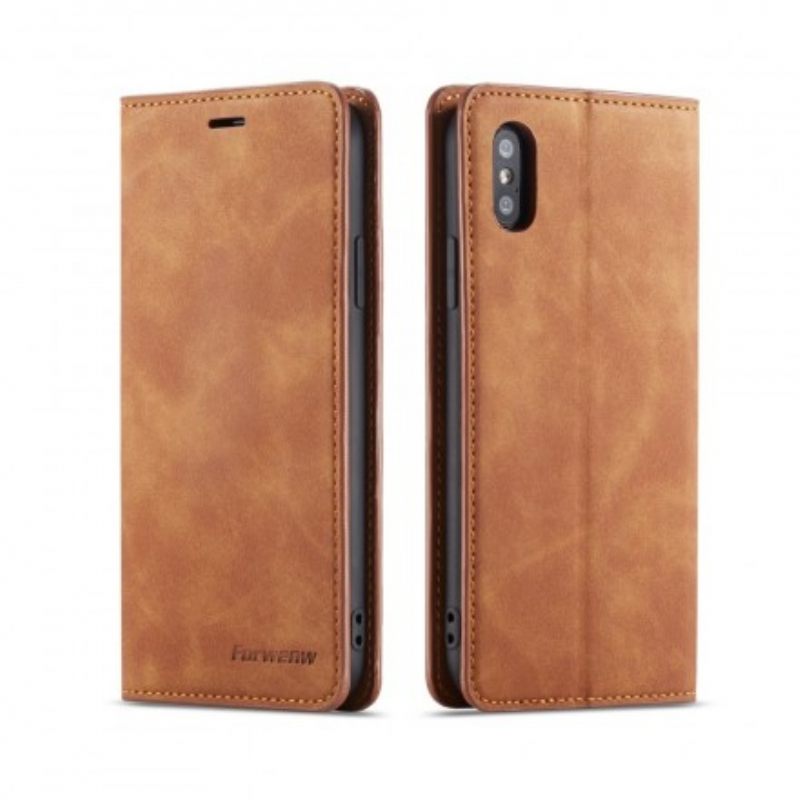 Κάλυμμα iPhone X / XS Δερμάτινο Εφέ Forwenw
